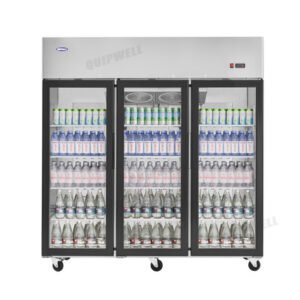 Quipwell TGA15B 3-Door Upright Display Fridge 1450L