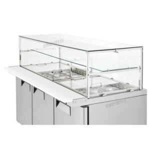 Quipwell MSA64 3-Door Glass Salad Prep Fridge 640L - Image 3