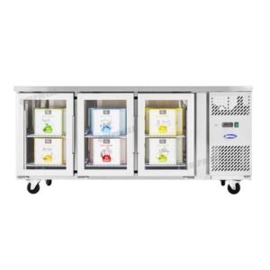 Quipwell WGA42 3-Door Glass Under Bench Fridge 1795x700x850mm - Image 10