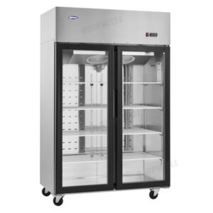 Quipwell TGC10B 2-Door Upright Display Freezer 900L (Black) - Image 4