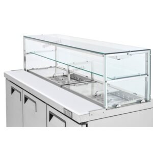 Quipwell SS54G 3-Door Glass Salad Prep Fridge 538L - Image 4