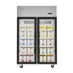 Quipwell TGC10B 2-Door Upright Display Freezer 900L (Black) - Image 5