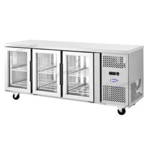 Quipwell WGA42 3-Door Glass Under Bench Fridge 1795x700x850mm - Image 5