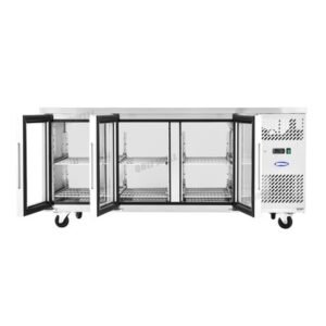 Quipwell WGA42 3-Door Glass Under Bench Fridge 1795x700x850mm - Image 6