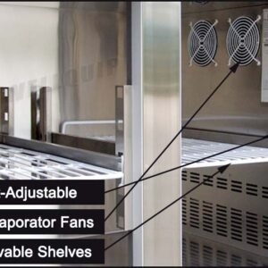 Quipwell WFC56 4-Door S/S Under Bench Freezer 2230x700x850mm - Image 3