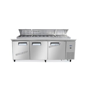 Quipwell PPA12 3-Door Pizza Prep Fridge 880L