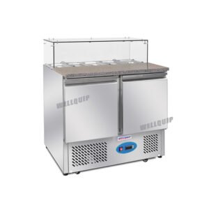 Quipwell S10MG 2-Door Glass Salad Prep Fridge 1150mm(W)