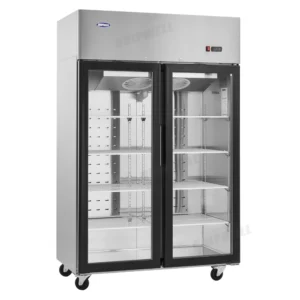 Quipwell TGA10B 2-Door Upright Display Fridge 900L
