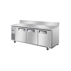 Quipwell WCB1878 3-Door S/S Work Bench Freezer + Splashback